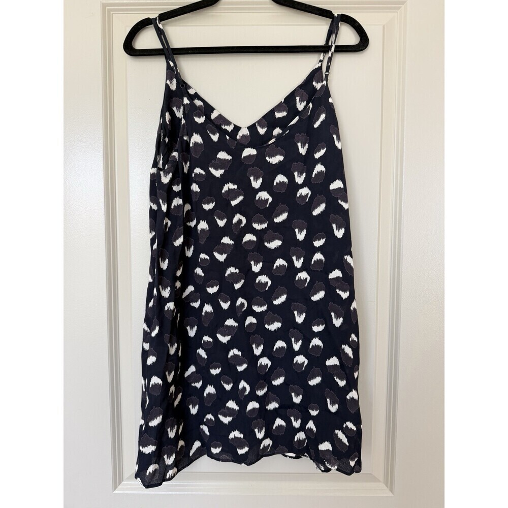 Reformation Eli 90s Mini Slip Dress Navy Wild Child Animal Print Size Medium - Picture 6 of 7